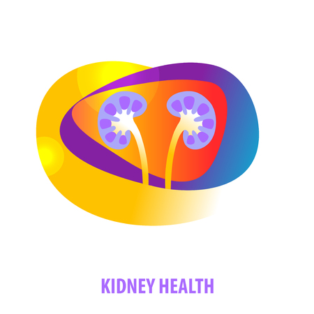 Silhouette human kidney health. Template logo for medical clinic, cabinet. Vector illustration.のイラスト素材