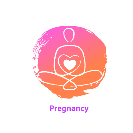 Freehand line drawn silhouette abstract sitting in pose girl.のイラスト素材