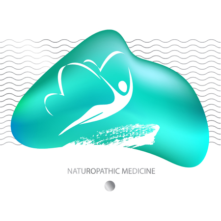 Naturopathic medicine. Silhouette woman with butterfly wings.のイラスト素材