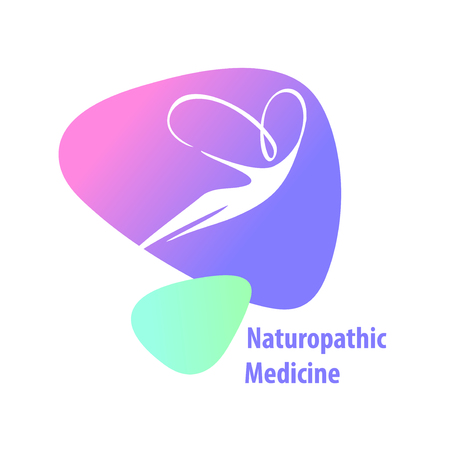 Naturopathic medicine. Silhouette woman with butterfly wings.のイラスト素材