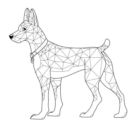Polygonal dog. Vector - dog animal geometric isolated on backgroundのイラスト素材