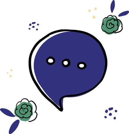 Speech bubble doodle icon. Sound recording podcast hand drawn vector illustrationのイラスト素材