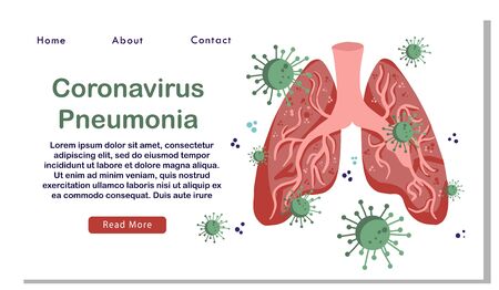  oronavirus banner with lings infected with coronavirus pneumonia. covid-19 contagion, modern web page or website vector layout, landing for hostita, medical organisation, coronavirus epidemicのイラスト素材