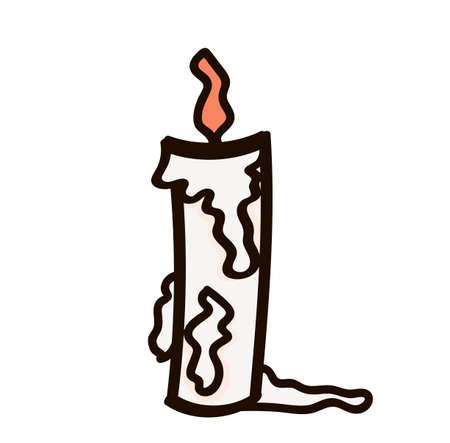 Cute cartoon candles doodle image. Media highlights graphic icon.のイラスト素材