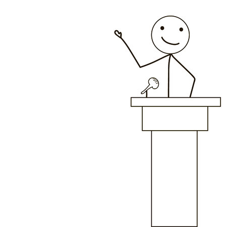 Vector, Stick figure speech speakerのイラスト素材