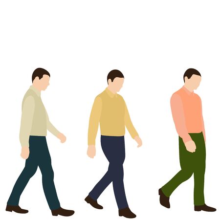  flat style a man is walkingのイラスト素材