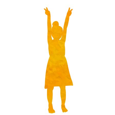 watercolor silhouette of a childのイラスト素材