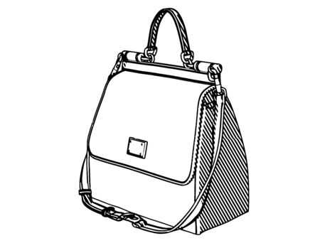 vector handbag sketch on a white background with a hatchingのイラスト素材