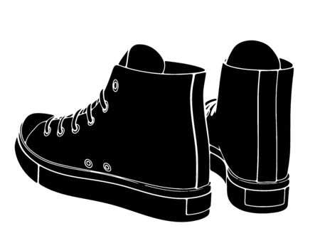 silhouette of sneakers on a white background vectorのイラスト素材