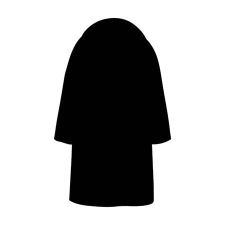 white background, black silhouette of a female coatのイラスト素材