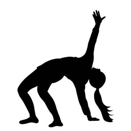 silhouette girl, woman dancing, danceのイラスト素材