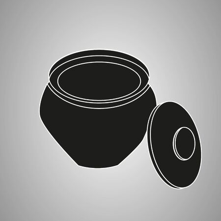 isolated, clay pot silhouette, iconのイラスト素材