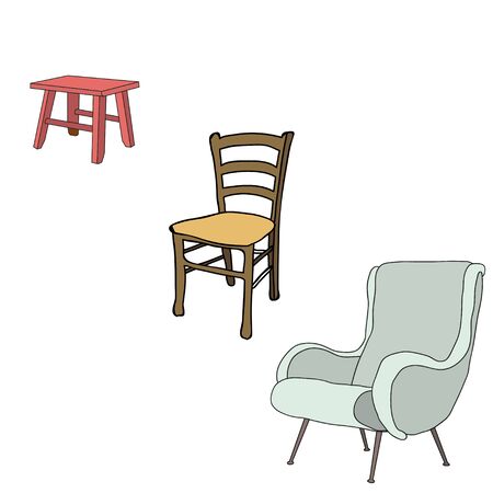 isolated furniture chair, chairのイラスト素材