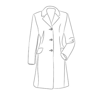 vector, isolated coat sketchのイラスト素材
