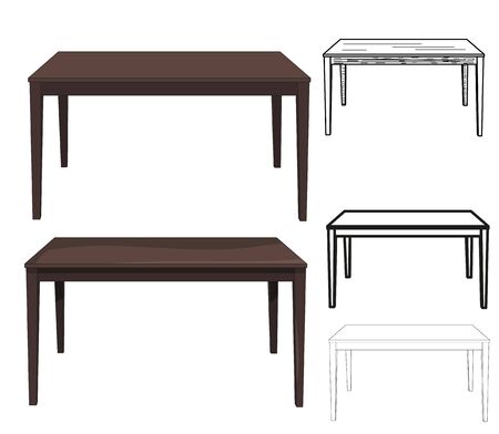isolated table, table outfitのイラスト素材
