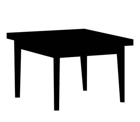silhouette table, iconのイラスト素材