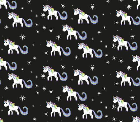 seamless background with unicornsのイラスト素材