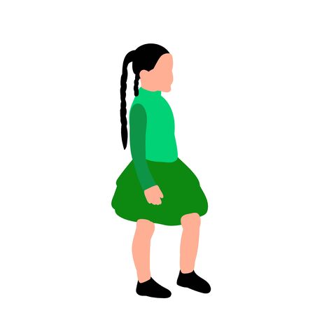 white background, faceless child, girlのイラスト素材