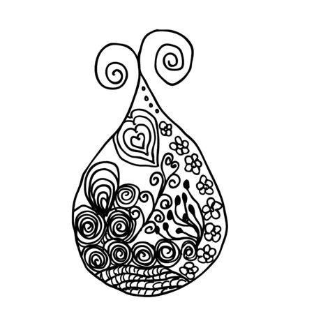 zentangl vector, drop patternのイラスト素材