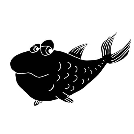 character fish, silhouetteのイラスト素材