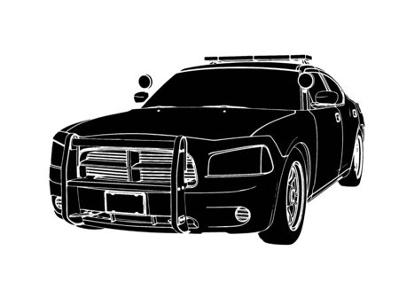 silhouette police car vectorのイラスト素材