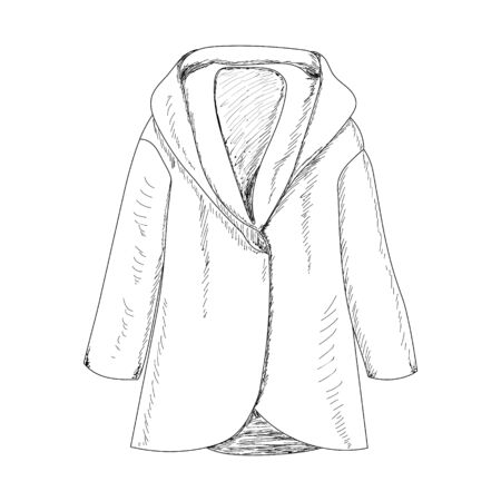  line sketch of a female coatのイラスト素材