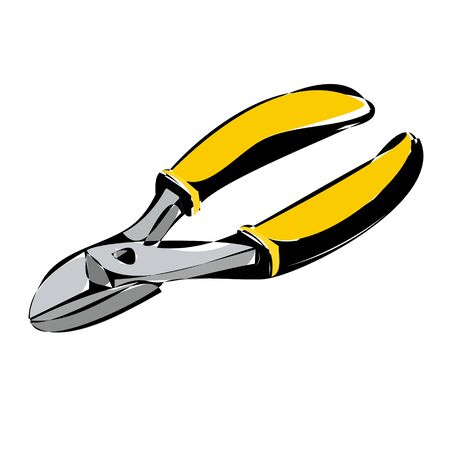 a white background, tool, nippersのイラスト素材