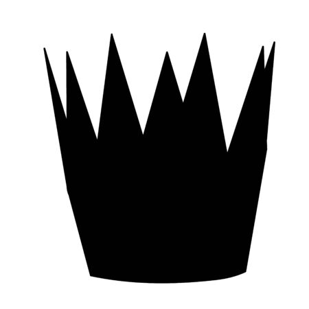 white background black silhouette crown isolatedのイラスト素材