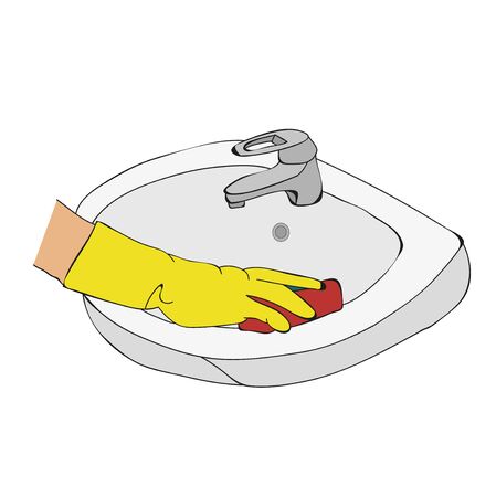 vector, cleaning the shellのイラスト素材