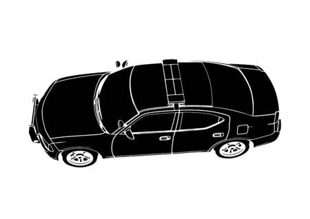 silhouette police car vectorのイラスト素材