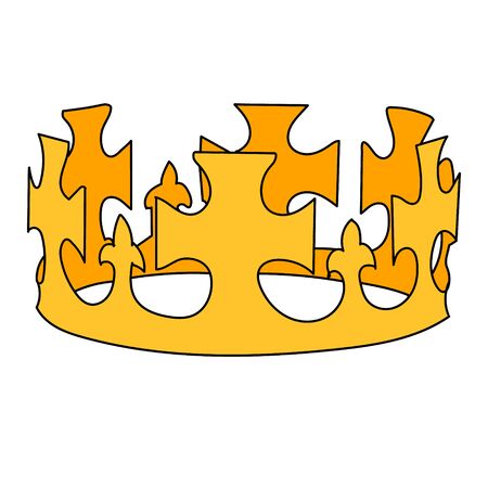 vector, on a white background, golden crownのイラスト素材