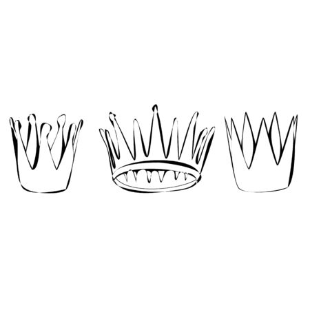 vector, on a white background, sketch of a crownのイラスト素材