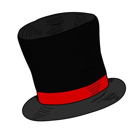 male top hat on white backgroundのイラスト素材
