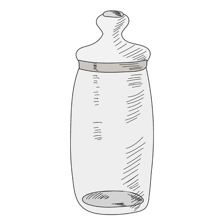 vector, on white background, glass jar, emptyのイラスト素材