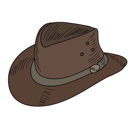 men's hat with brim on white backgroundのイラスト素材