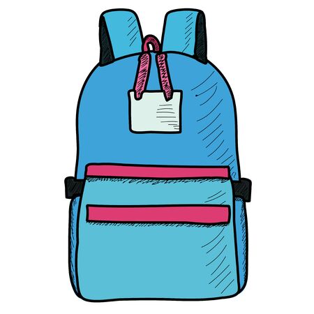 female backpack sketches on white backgroundのイラスト素材
