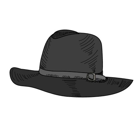 vector, isolated, on white background, men's hat, headdress, graphicのイラスト素材