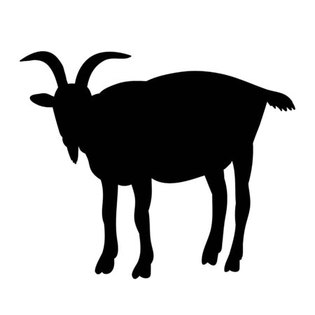 isolated silhouette of goatのイラスト素材