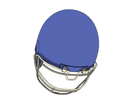 blue american football helmet vector isolatedのイラスト素材