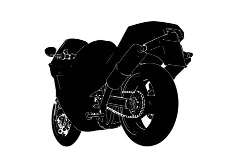 silhouette sport motorcycle vectorのイラスト素材