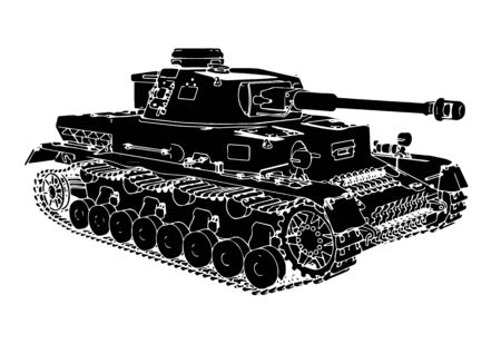 silhouette military equipment tank vectorのイラスト素材
