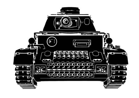 silhouette military equipment tank vectorのイラスト素材