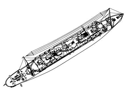 sketch of ship titanic vectorのイラスト素材