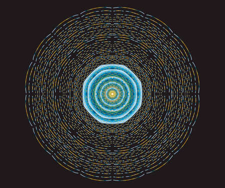 vector, isolated circular ornament on a black background