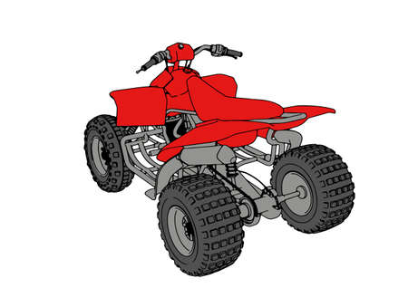 red quad bike vectorのイラスト素材