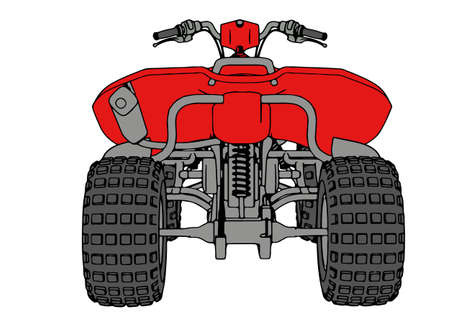 red quad bike vectorのイラスト素材