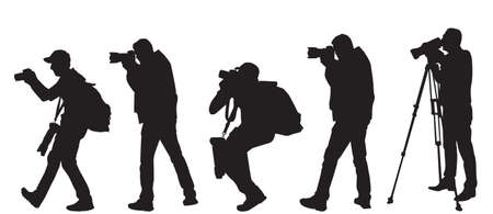 silhouette of photographer, videographerのイラスト素材