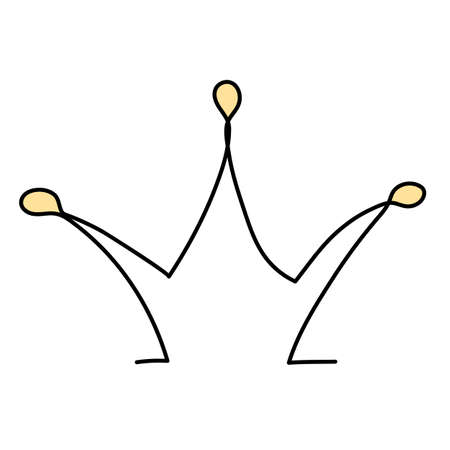 isolated, drawing a single continuous line crownのイラスト素材