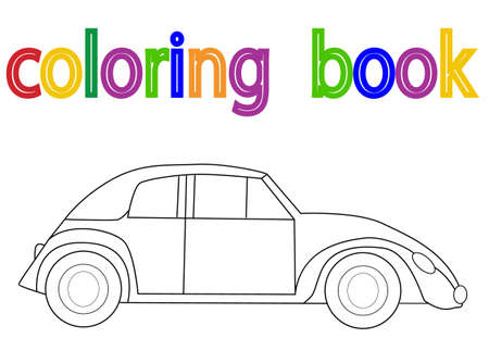 isolated, book coloring, carのイラスト素材