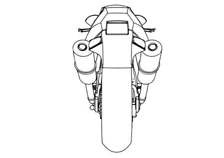 sketch sport motorcycle vectorのイラスト素材